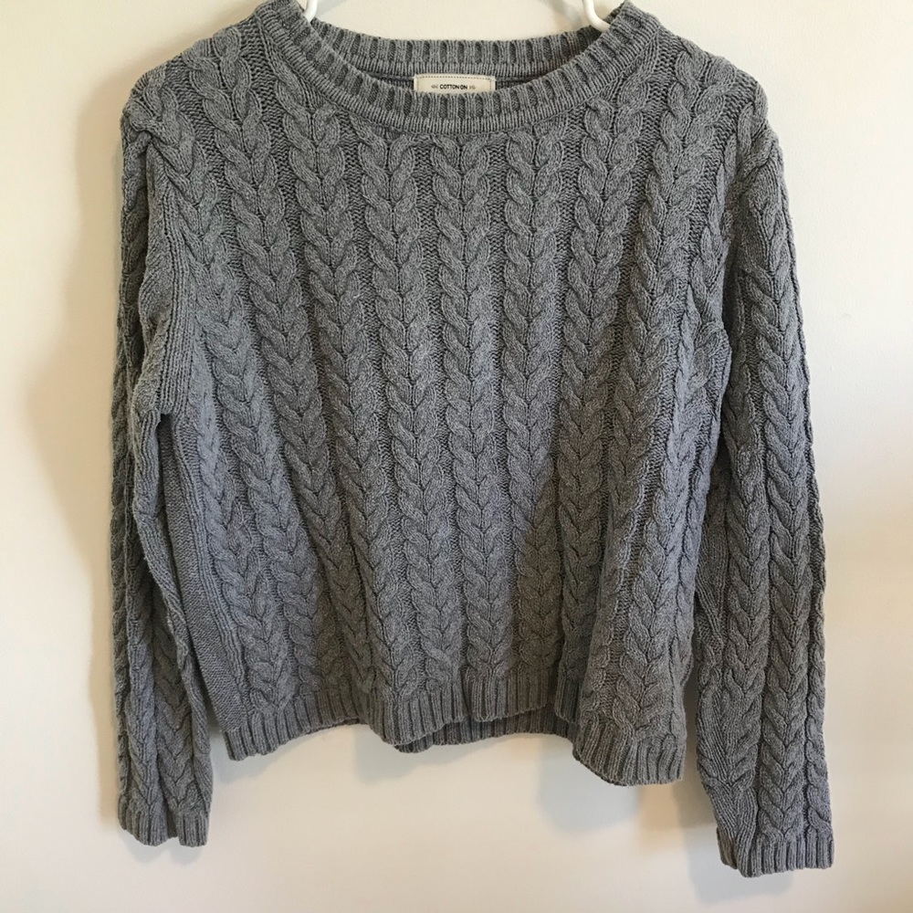 Gray Cotton On Knit Sweater